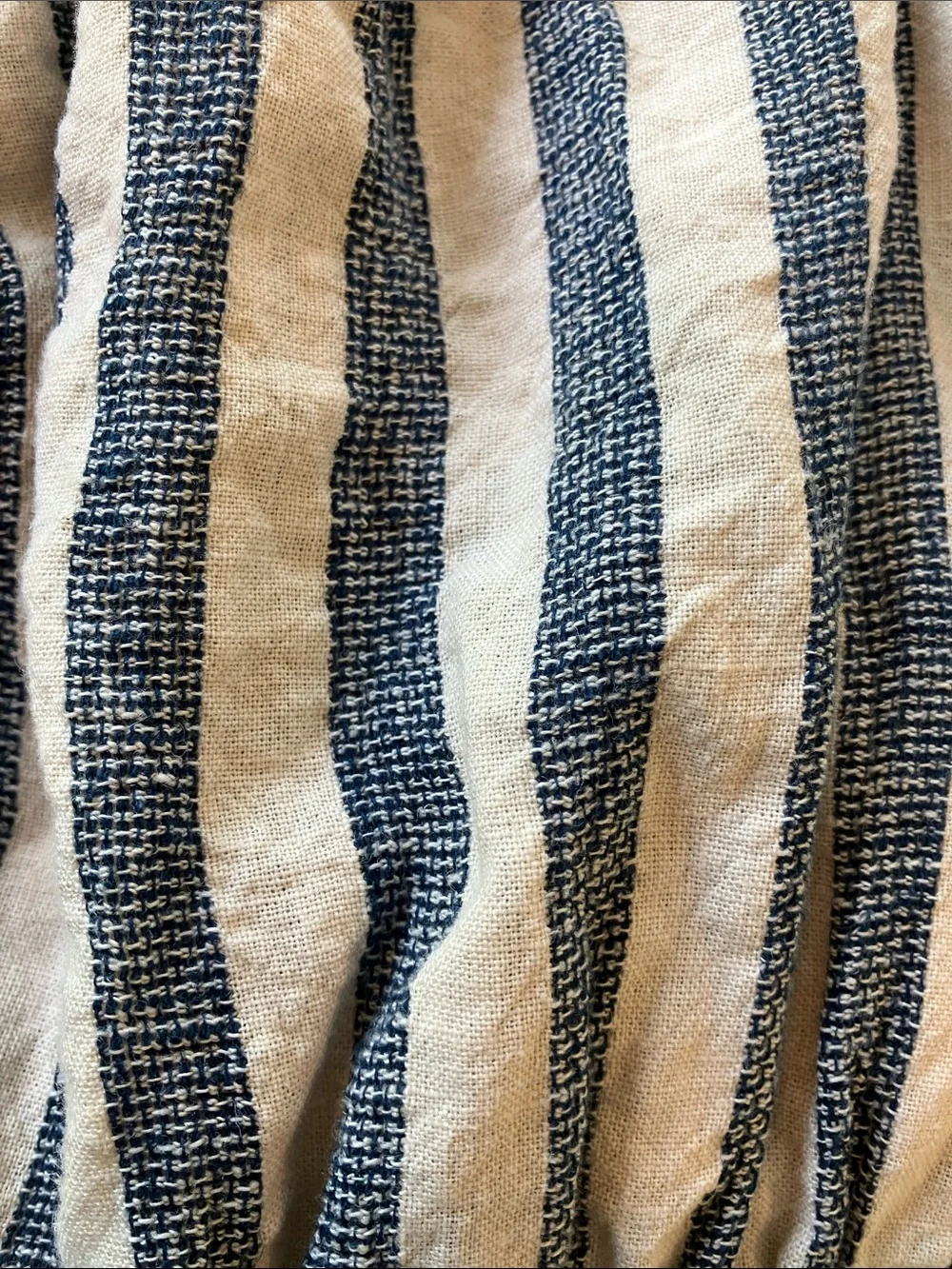 Universal Thread Navy and White Striped Off-Shoulder Midi Dress - Picture 3 of 4
